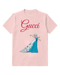 Blush Pink Ice Queen Flowing Patterned Cape Graphic T-Shirt - front product view