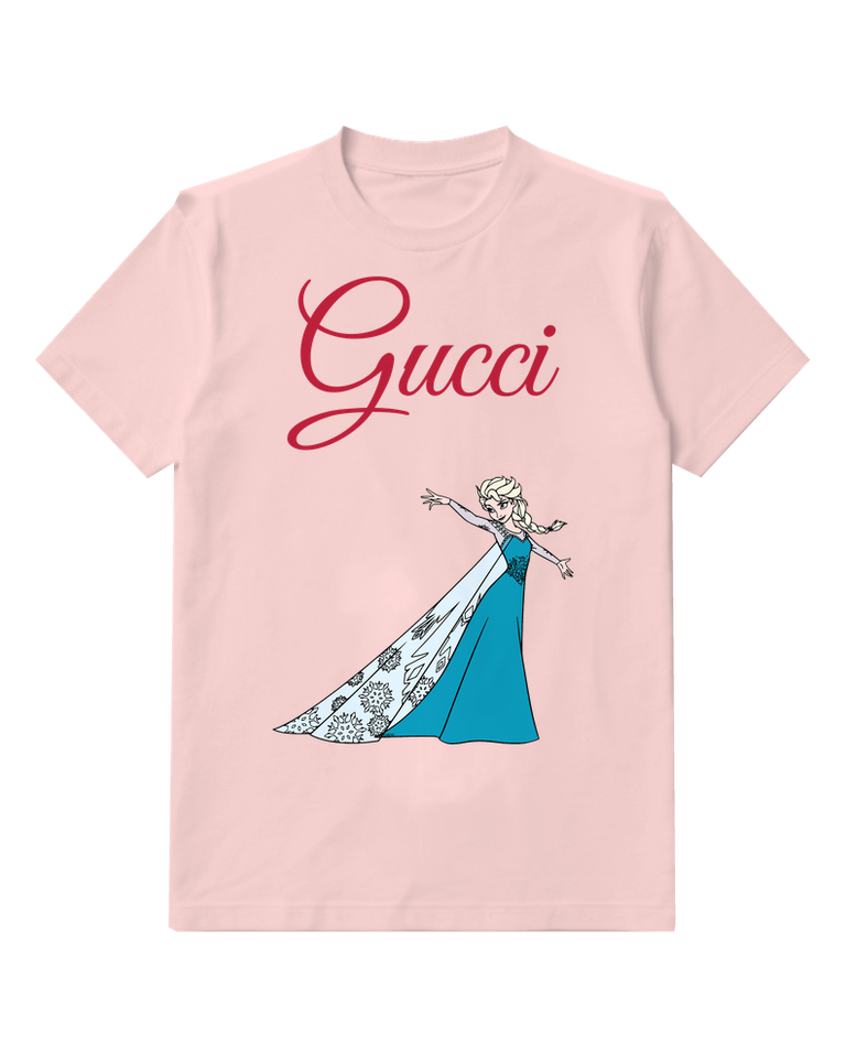 Blush Pink Ice Queen Flowing Patterned Cape Graphic T-Shirt - front product view