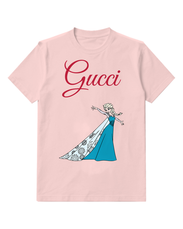 Blush Pink Ice Queen Flowing Patterned Cape Graphic T-Shirt - front product view
