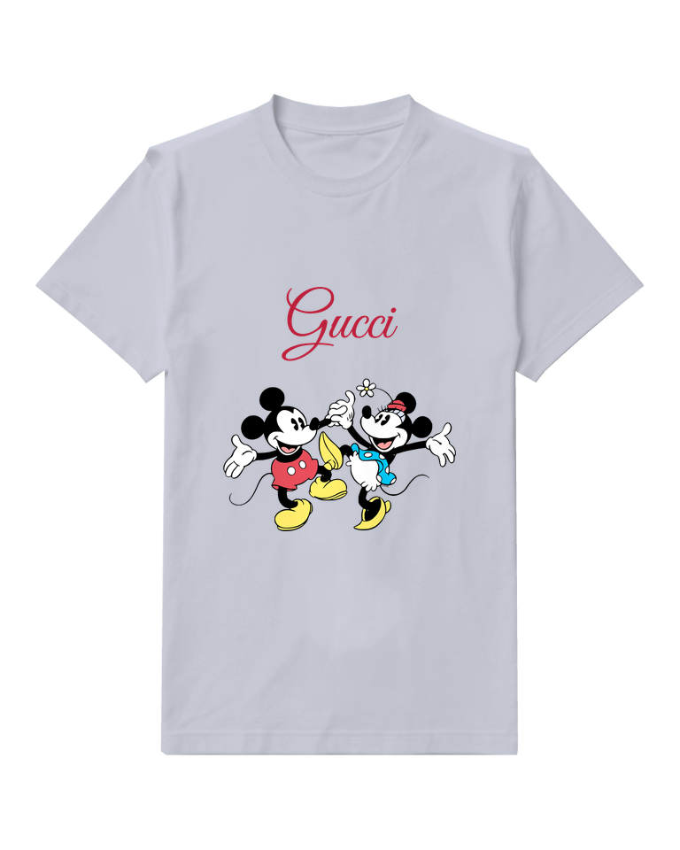 Pale Lavender Mickey And Minnie Dancing Together Graphic T-Shirt - front product view
