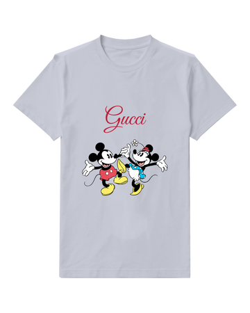 Pale Lavender Mickey And Minnie Dancing Together Graphic T-Shirt - front product view