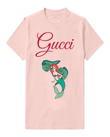 Blush Pink Green Tailed Mermaid Side Pose Graphic T-Shirt - front product view