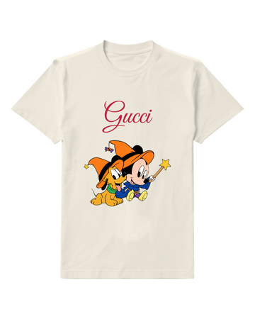 Light Gray Mickey And Pluto In Halloween Hats Graphic T-Shirt - front product view