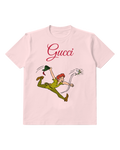 Blush Pink Peter Pan Leaping Mid Air Graphic T-Shirt - front product view