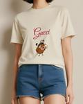 Ivory Pumbaa With Timon On Back Graphic T-Shirt - model wearing view