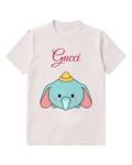 White Mint Elephant Tiny Hat Graphic T-Shirt - front product view