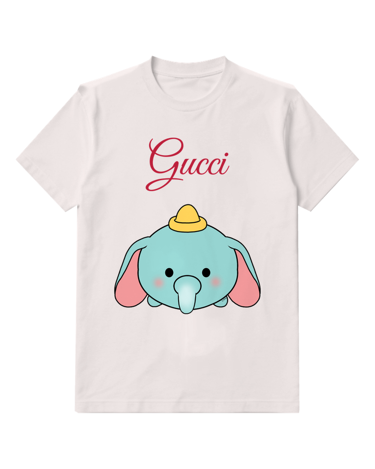 White Mint Elephant Tiny Hat Graphic T-Shirt - front product view
