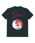 Navy Blue Red Haired Princess Oval Portrait Graphic T-Shirt - front product view