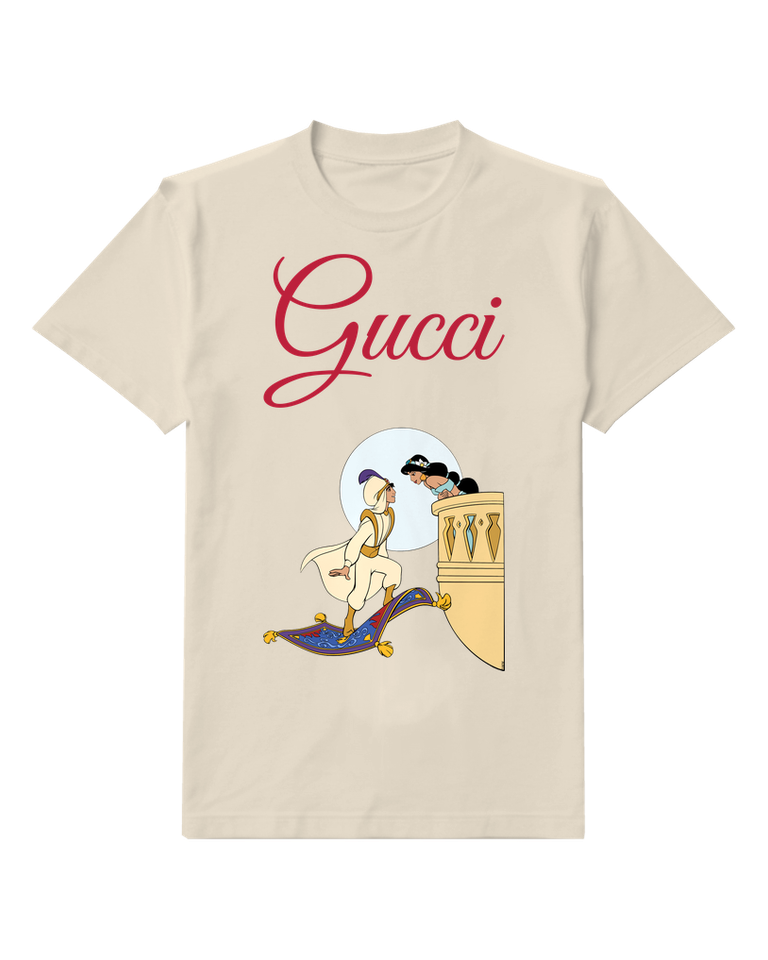 Ivory Aladdin On Carpet Jasmine Atop Pillar Graphic T-Shirt - front product view