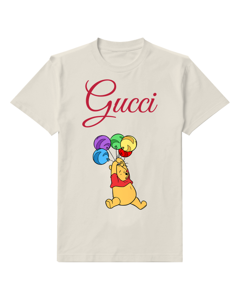 Light Gray Bear Five Color Balloons Graphic T-Shirt - front product view