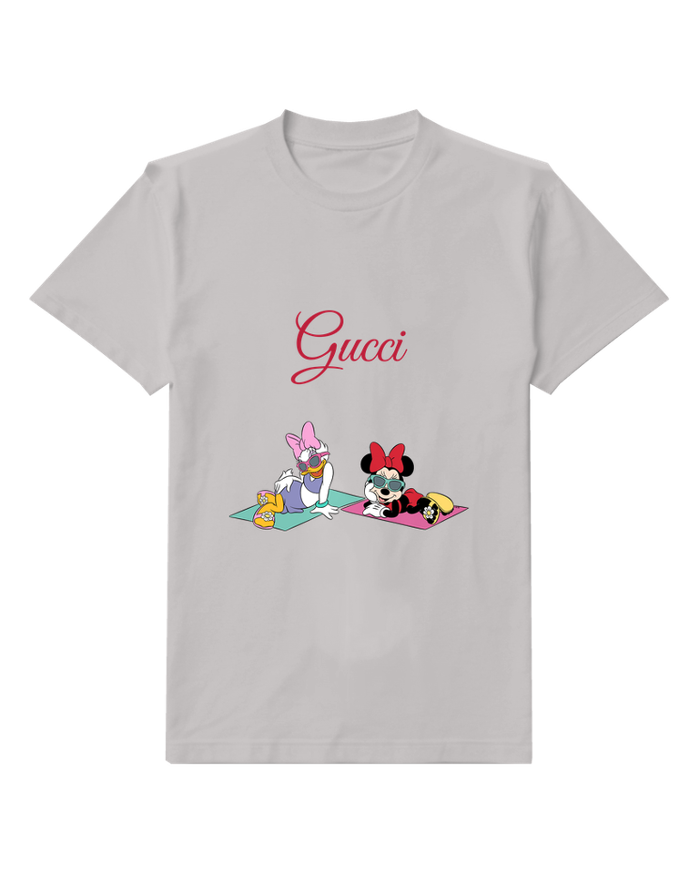 Light Gray Minnie And Daisy On Yoga Mats Graphic T-Shirt - front product view