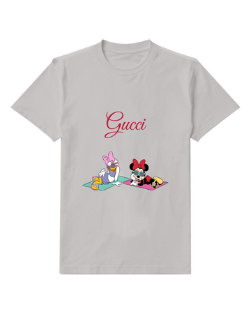 Light Gray Minnie And Daisy On Yoga Mats Graphic T-Shirt - front product view