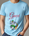 Sky Blue Baloo And Louie Dancing Together Crew Neck Graphic T-Shirt - model wearing view