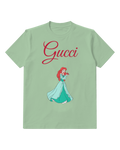 Sage Green Ariel Holding Small Red Bird Graphic T-Shirt - front product view