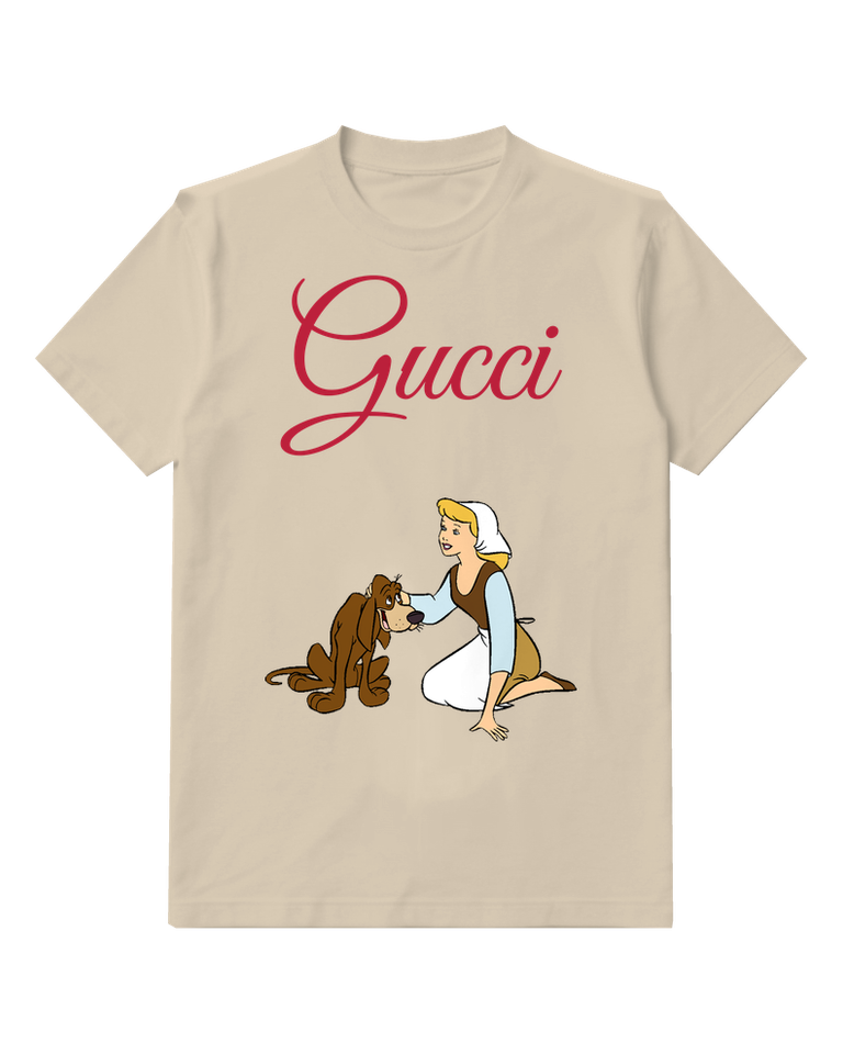 Ivory Cinderella Kneels Beside Bruno Graphic T-Shirt - front product view
