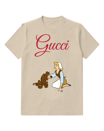 Ivory Cinderella Kneels Beside Bruno Graphic T-Shirt - front product view