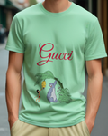 Sage Green Baloo And Mowgli Under Banana Tree Graphic T-Shirt - model wearing view