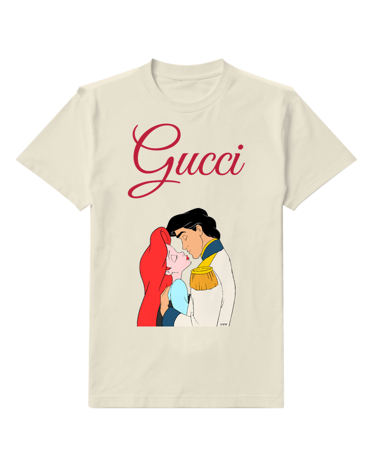 Ivory Ariel And Prince Eric In Close Embrace Graphic T-Shirt - front product view