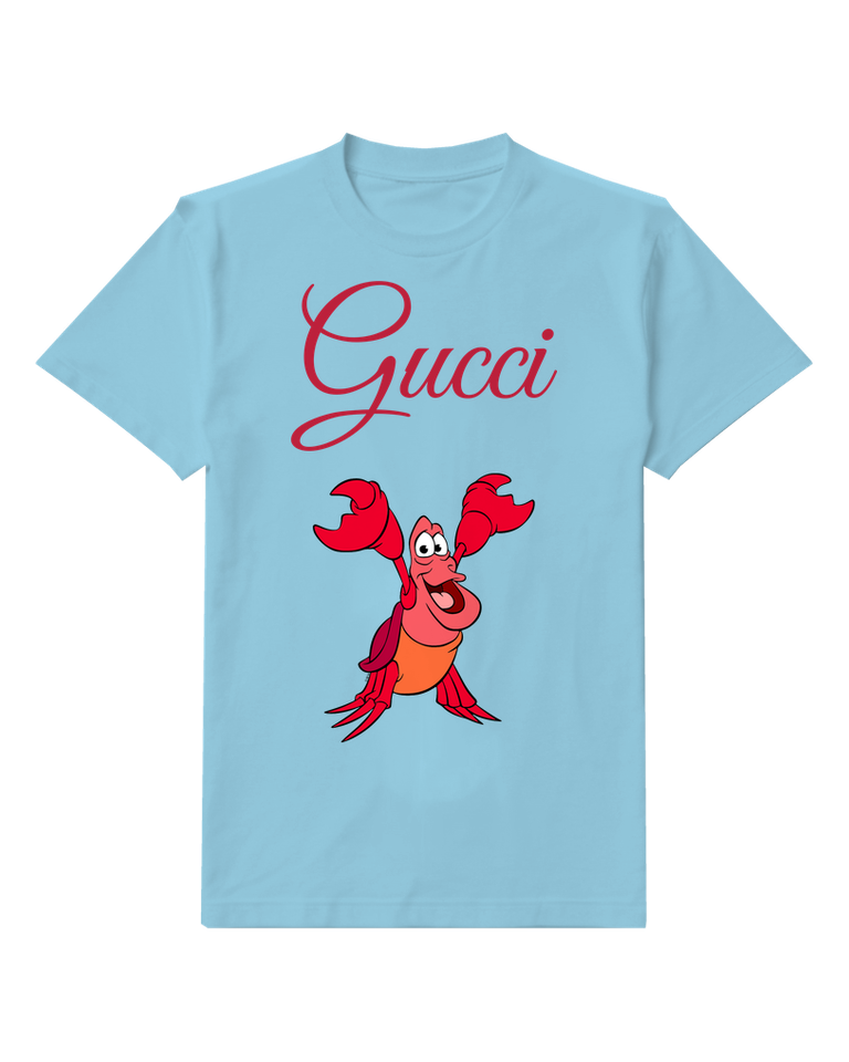 Sky Blue Crab Raised Twin Claws Graphic T-Shirt - front product view