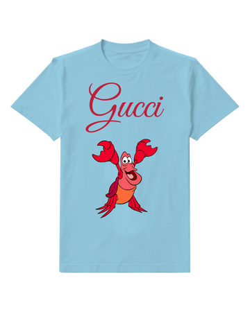 Sky Blue Crab Raised Twin Claws Graphic T-Shirt - front product view