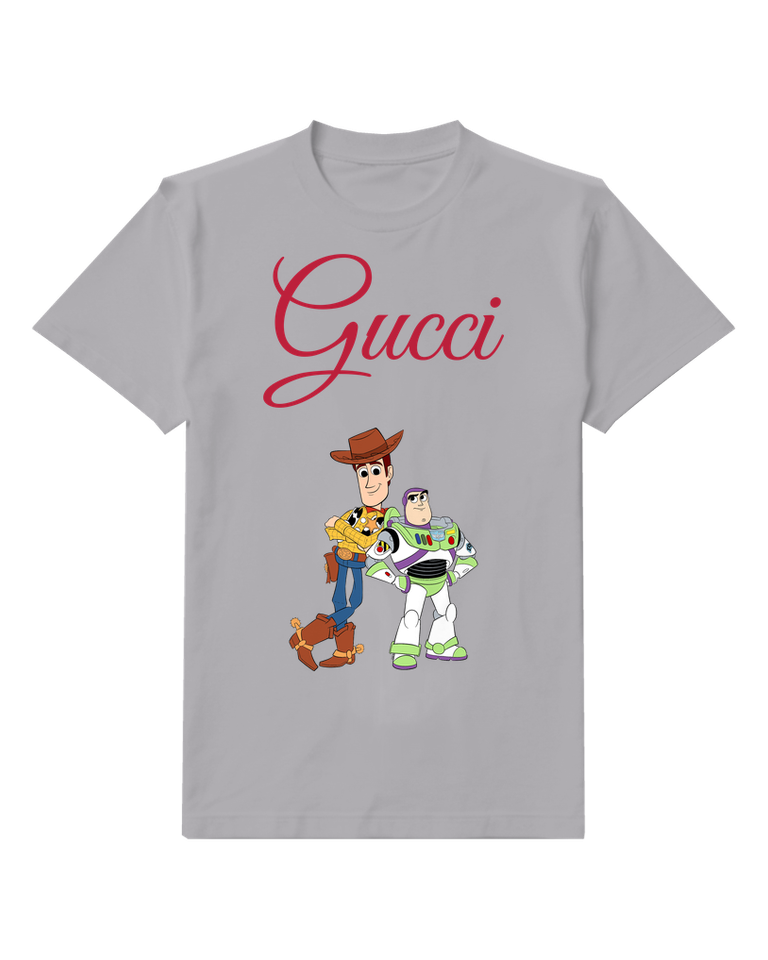Gray Toy Story Duo Standing Together Graphic T-Shirt - front product view