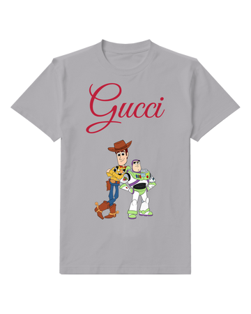 Gray Toy Story Duo Standing Together Graphic T-Shirt - front product view