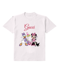 White Minnie And Daisy In Cheerful Poses Graphic T-Shirt - front product view