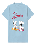 Sky Blue Mickey And Minnie In Halloween Outfits Graphic T-Shirt - front product view