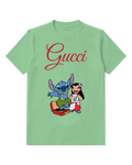 Sage Green Stitch And Lilo Dancing With Record Player Graphic T-Shirt - front product view