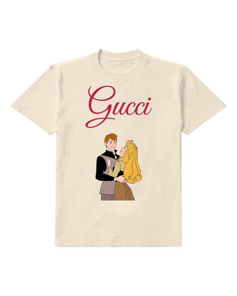 Ivory Aurora And Prince In Embrace Graphic T-Shirt - front product view