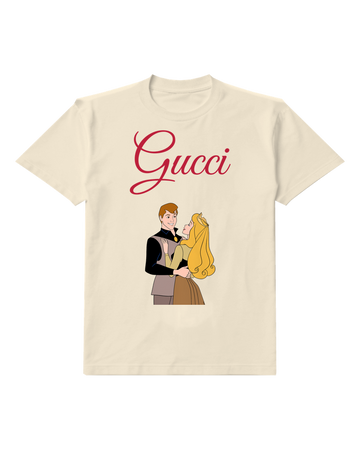 Ivory Aurora And Prince In Embrace Graphic T-Shirt - front product view
