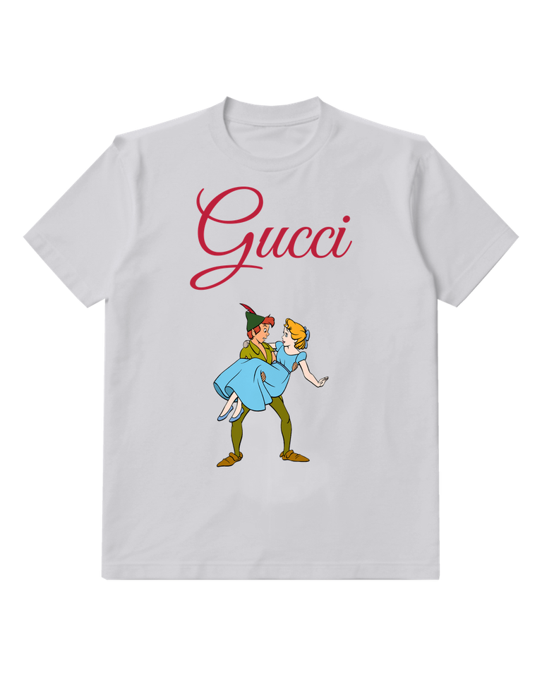 Light Gray Peter Pan Holds Wendy In Dance Graphic T-Shirt - front product view
