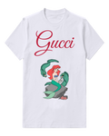 White Ariel Mermaid On Rock With Sea Serpents Graphic T-Shirt - front product view