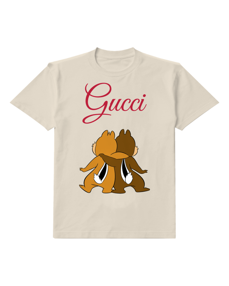 Ivory Chip And Dale Back To Back Stance Graphic T-Shirt - front product view