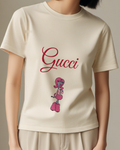 Ivory Tall Pink Character Narrow Legs Graphic T-Shirt - model wearing view