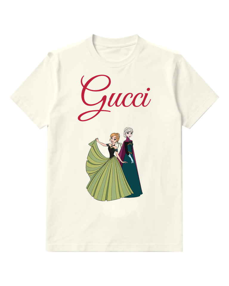 White Anna And Elsa In Formal Dresses Graphic T-Shirt - front product view