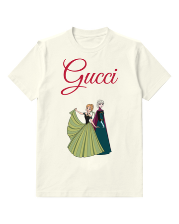 White Anna And Elsa In Formal Dresses Graphic T-Shirt - front product view