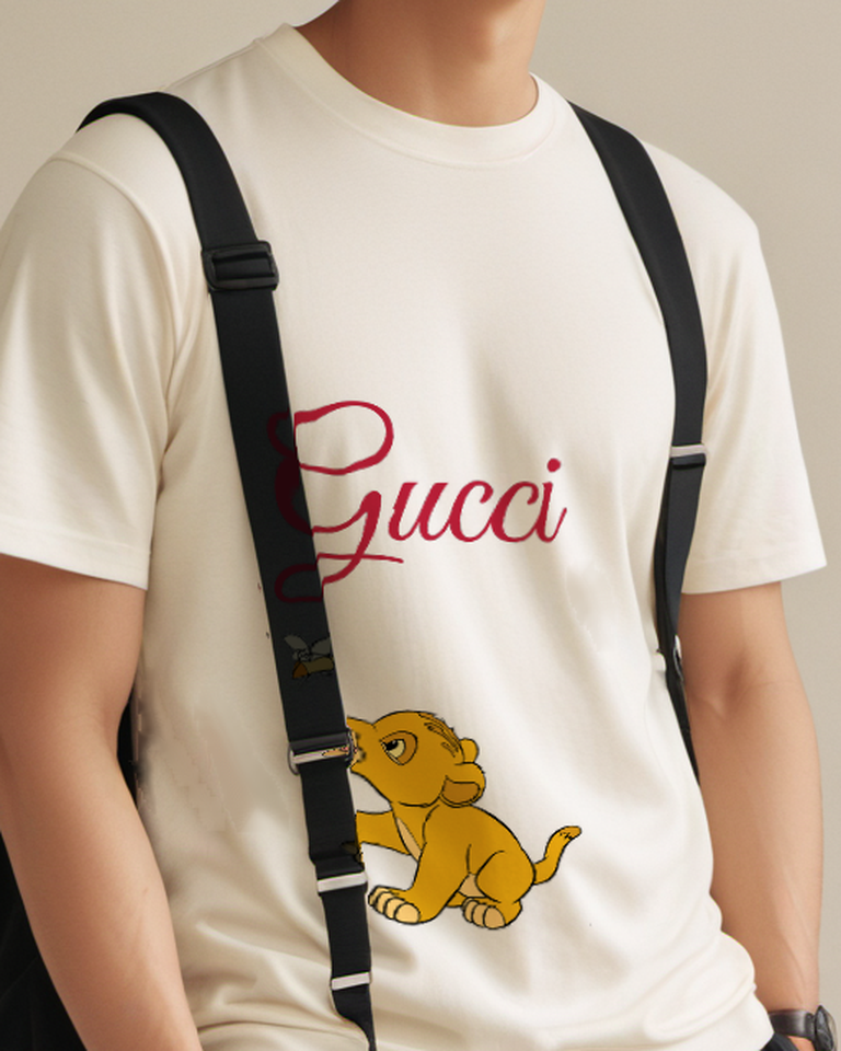 Ivory Lion Cub Tiny Bee Graphic T-Shirt - front product view
