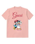 Blush Pink Minnie And Daisy Dancing Together Graphic T-Shirt - front product view