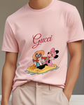 Blush Pink Daisy Duck And Minnie Mouse On Float Graphic T-Shirt - model wearing view