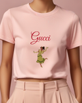 Blush Pink Green Dressed Woman Dancing Graphic T-Shirt - model wearing view