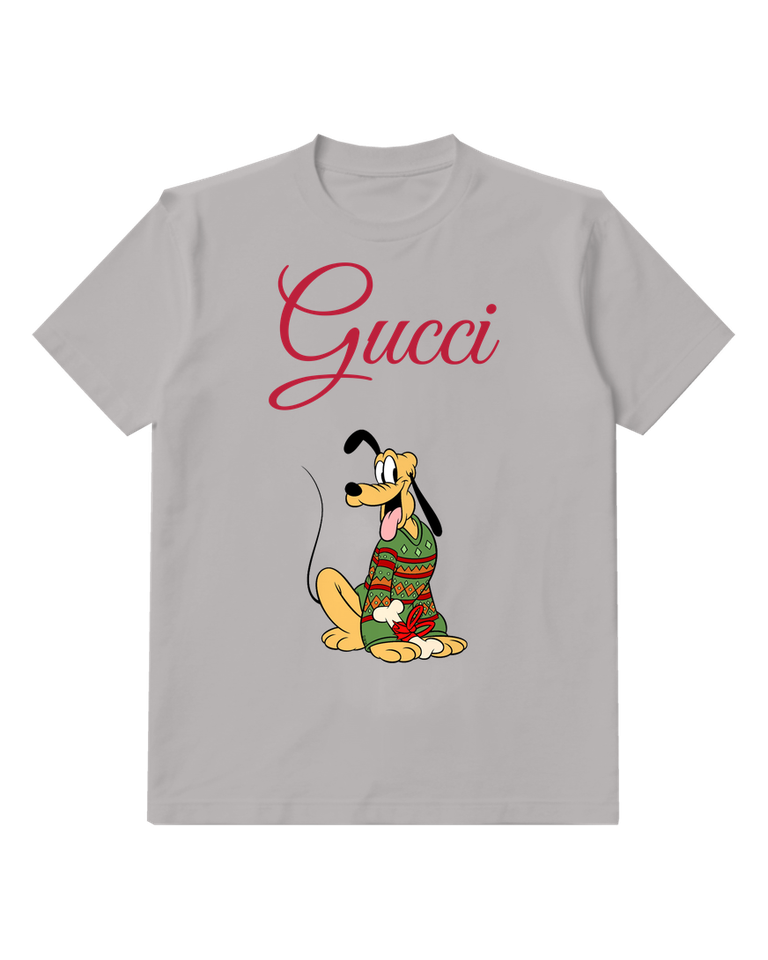 Gray Dog Holiday Sweater Graphic T-Shirt - front product view