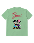 Sage Green Mickey And Minnie In Summer Attire Graphic T-Shirt - front product view