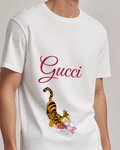 White Tigger And Piglet Playful Embrace Graphic T-Shirt - model wearing view
