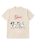 Ivory Two Spotted Puppies Playing Graphic T-Shirt - front product view