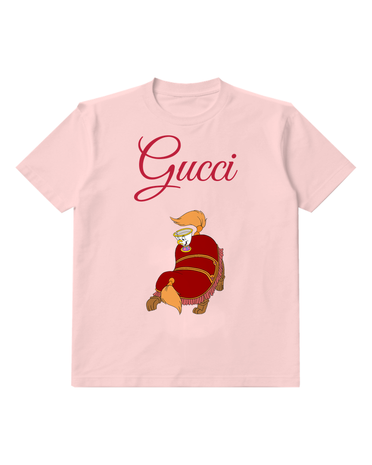 Blush Pink Teacup With Horse Like Legs Graphic T-Shirt - front product view