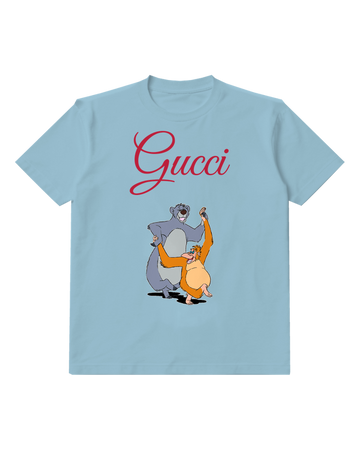 Sky Blue Baloo And Louie Dancing Together Graphic T-Shirt - front product view