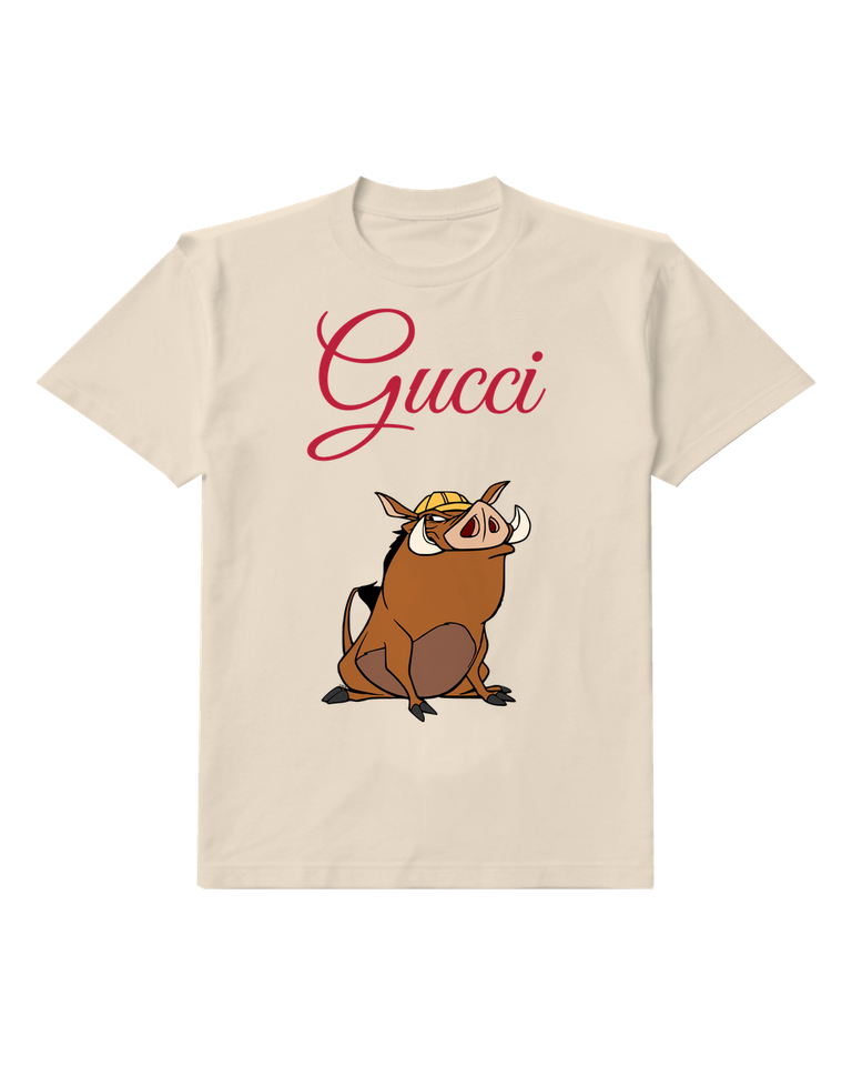 Ivory Warthog Seated Tusks Graphic T-Shirt - front product view