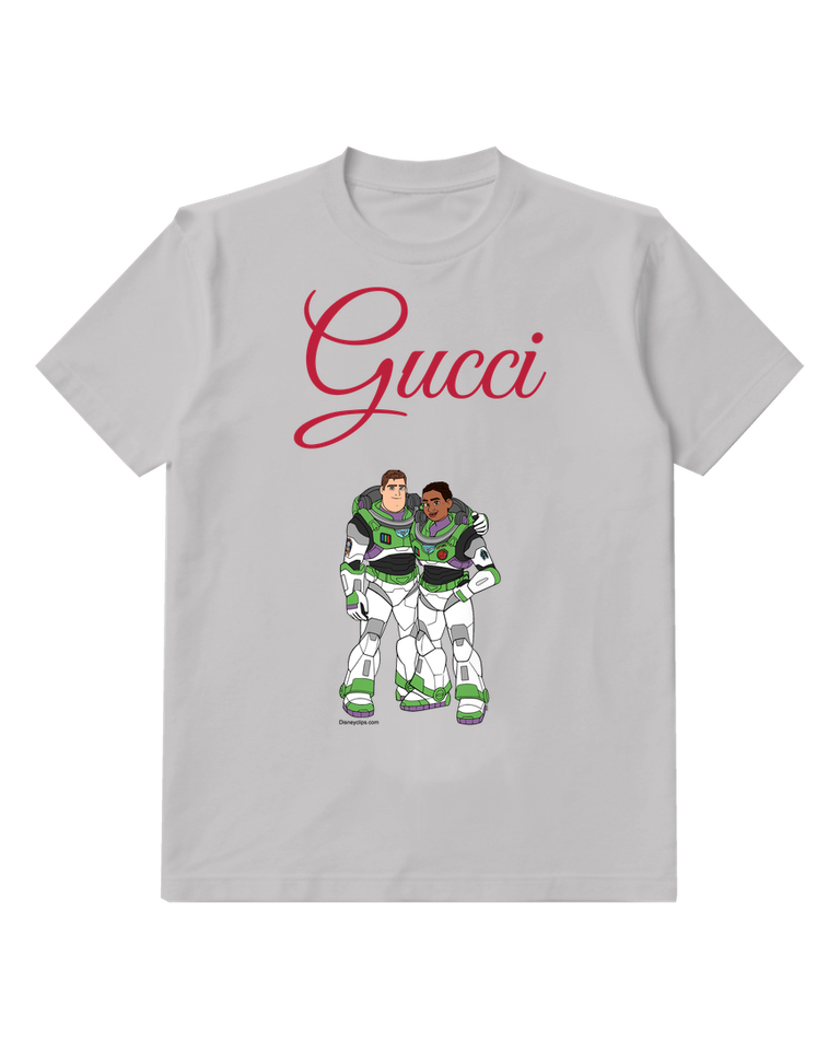Light Gray Two Space Rangers Standing Graphic T-Shirt - front product view