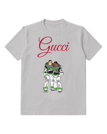 Light Gray Two Space Rangers Standing Graphic T-Shirt - front product view
